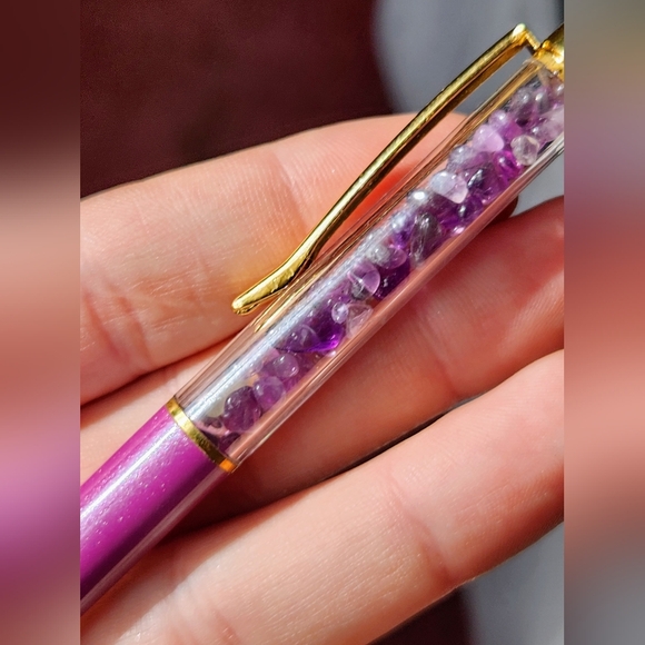 3 Crystal Pens! Clear Quartz, Turquoise, Amethyst - Picture 3 of 9